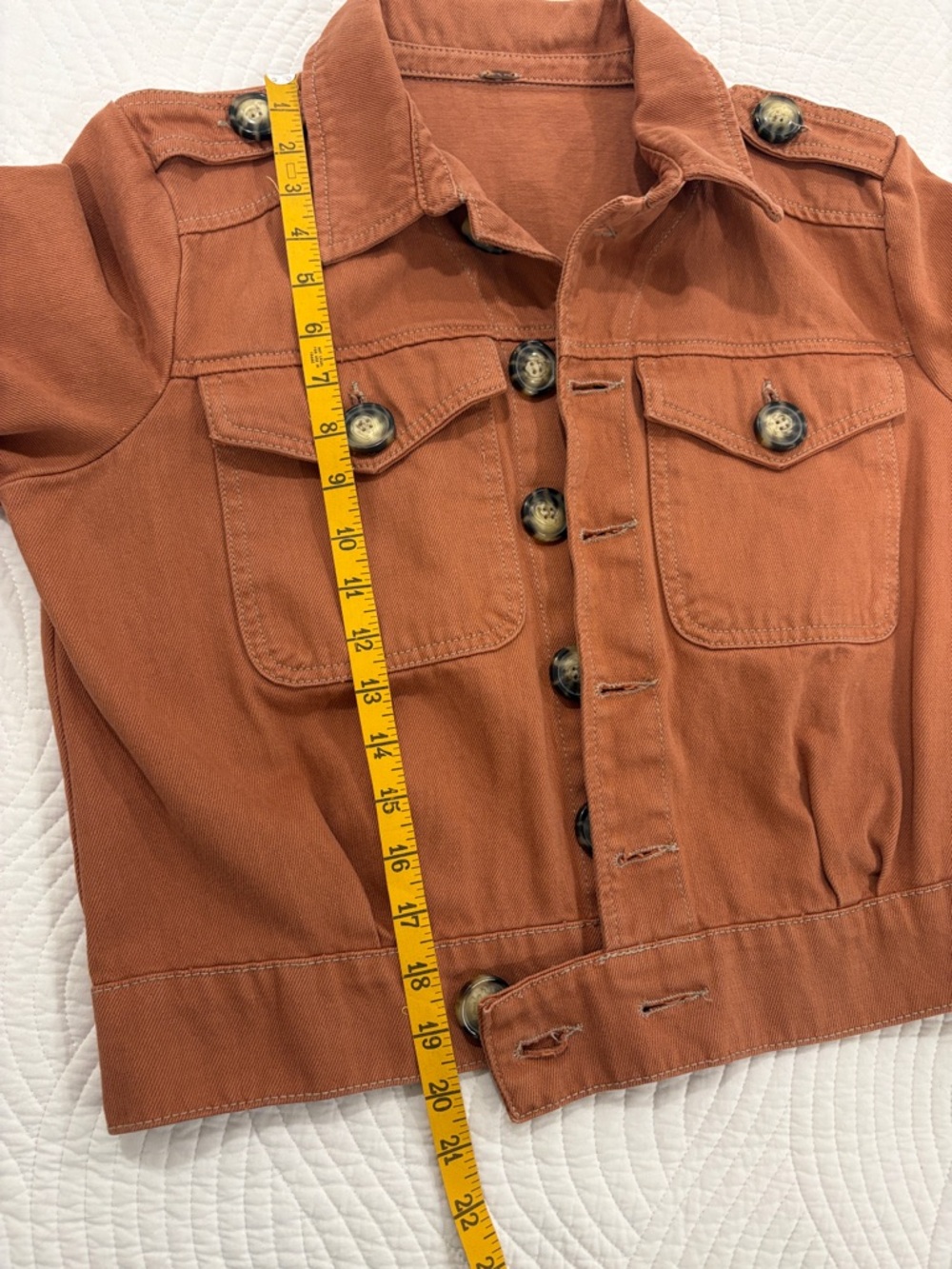 Free People Eisenhower Terracotta Denim Jacket - Picture 9 of 10